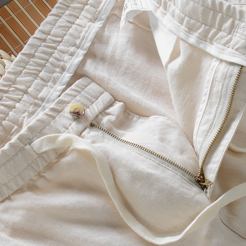 Harrington 100% Linned Bukser med Behagelig Talje