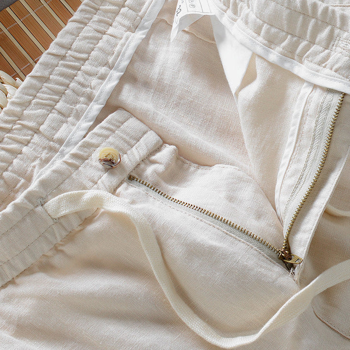 Harrington 100% Linned Bukser med Behagelig Talje