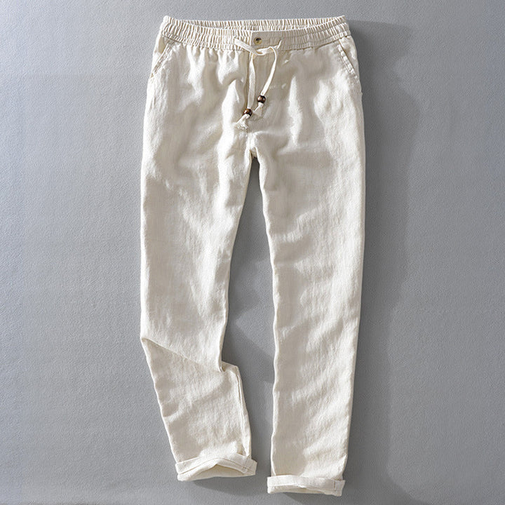 Harrington 100% Linned Bukser med Behagelig Talje