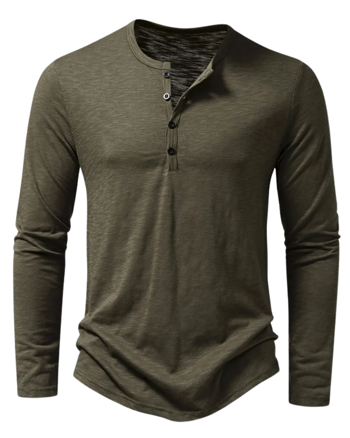 Langærmet bomulds polo skjorte