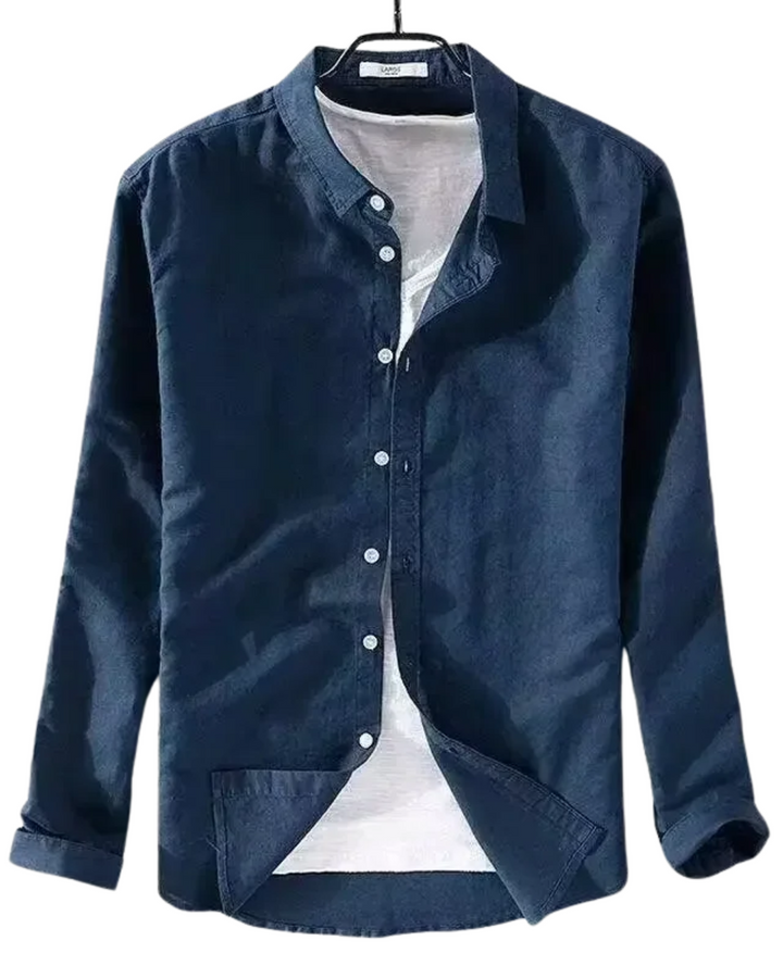 Casual Bomulds- og Linnedskjorte