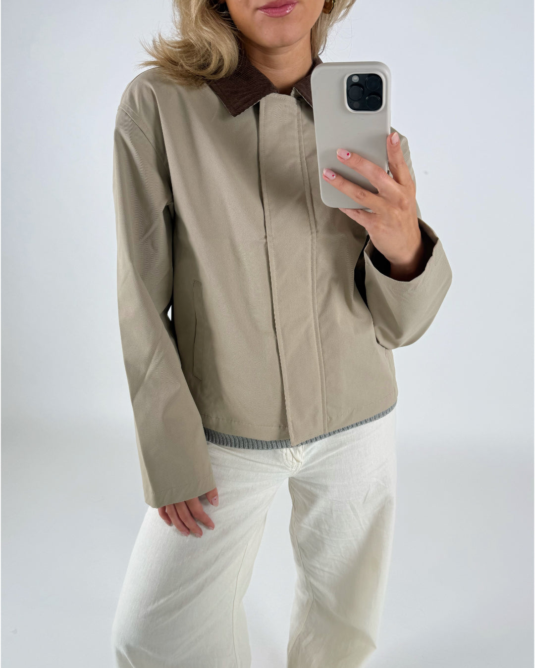 WILMA kort trenchcoat, beige