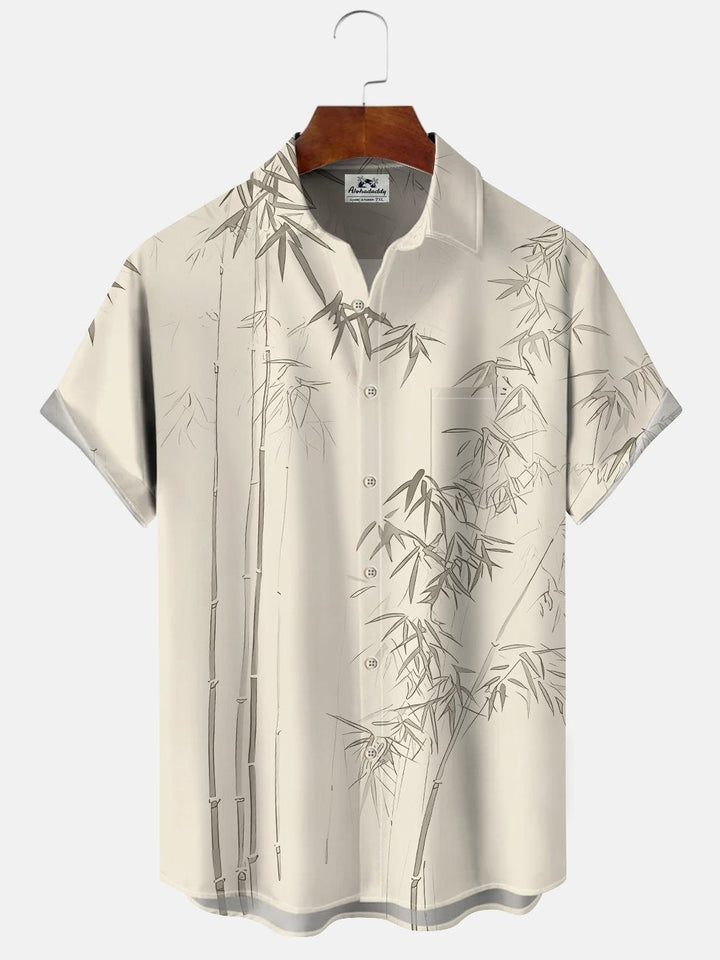 Alohadaddy Summer Plant Bamboo Tropical Casual Vacation Shirt
