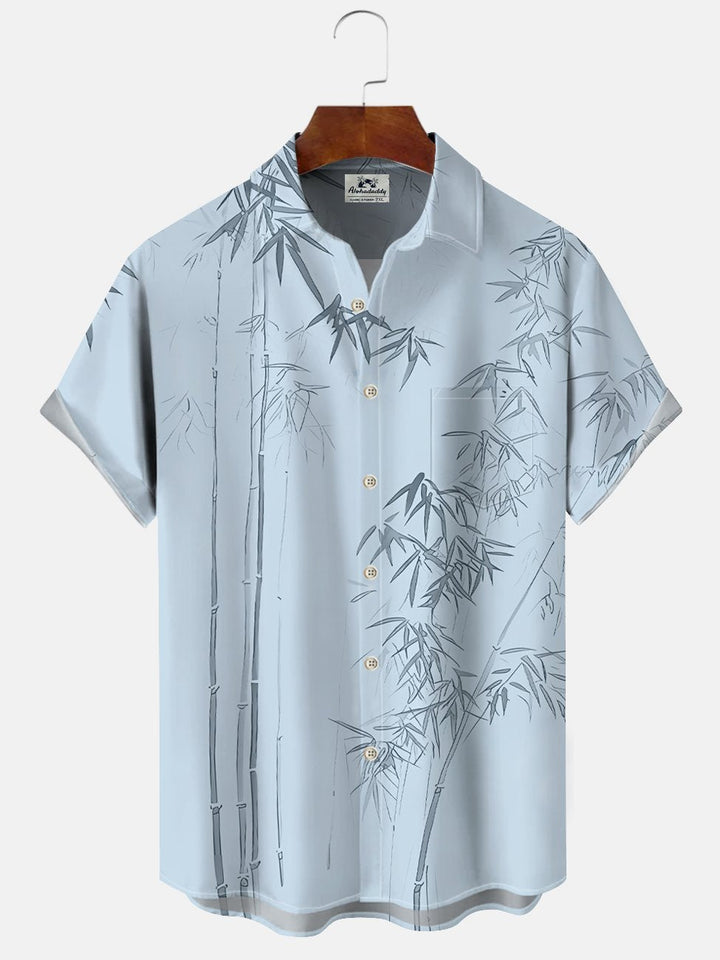 Alohadaddy Summer Plant Bamboo Tropical Casual Vacation Shirt