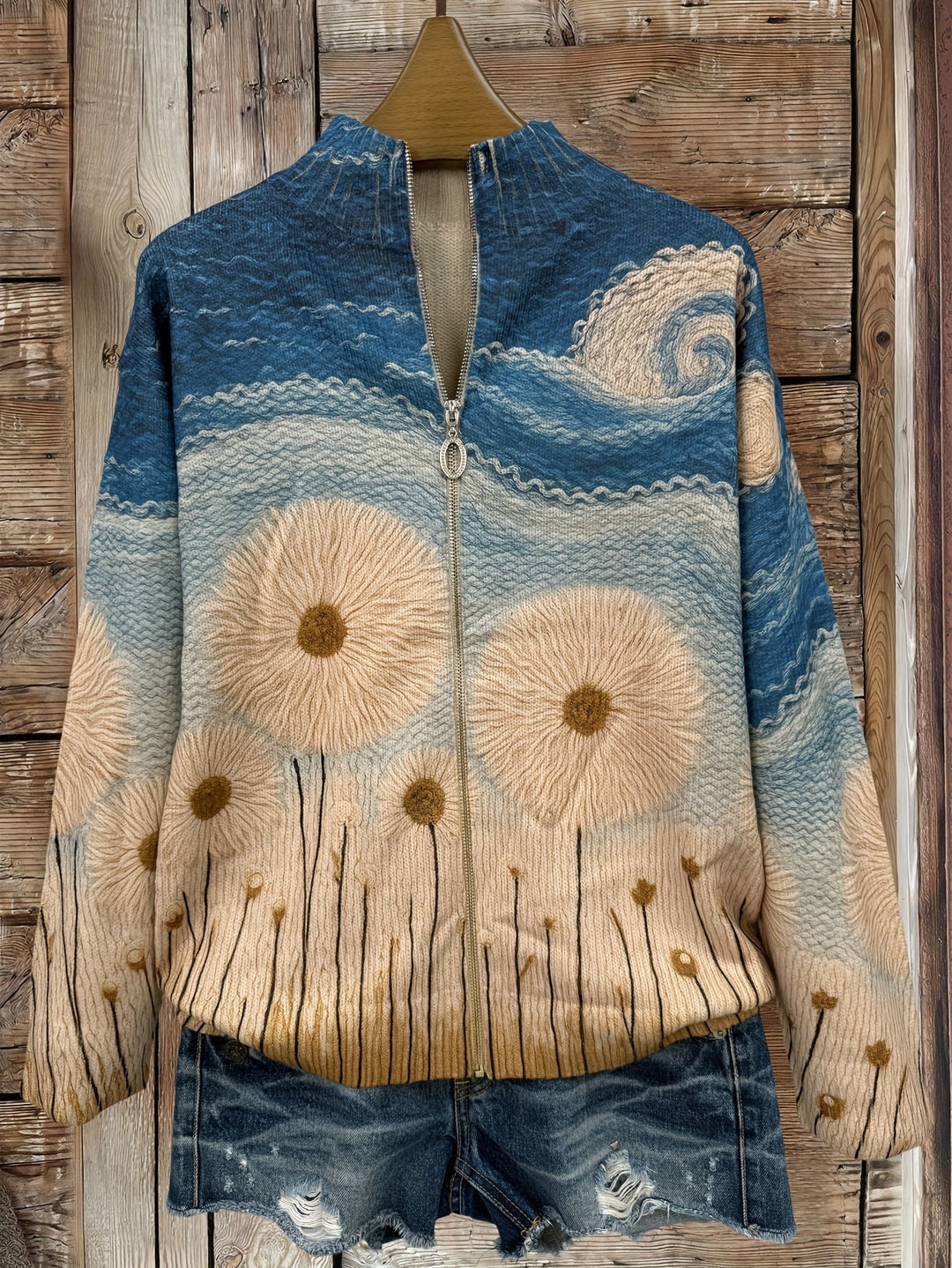 Vincenza™ | Cardigan med Lynlås Quiltet Løvetand