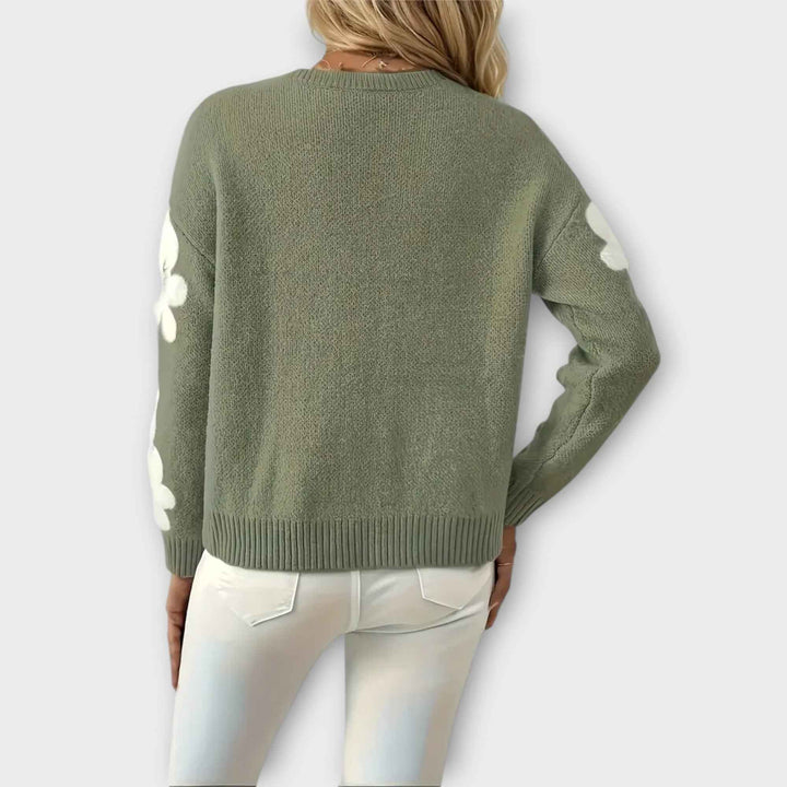 Silke - Blødt sweater med blomsterdesign