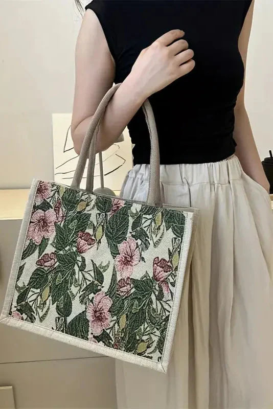 Jute Taske Taila med Blomsterprint og Økologisk Design
