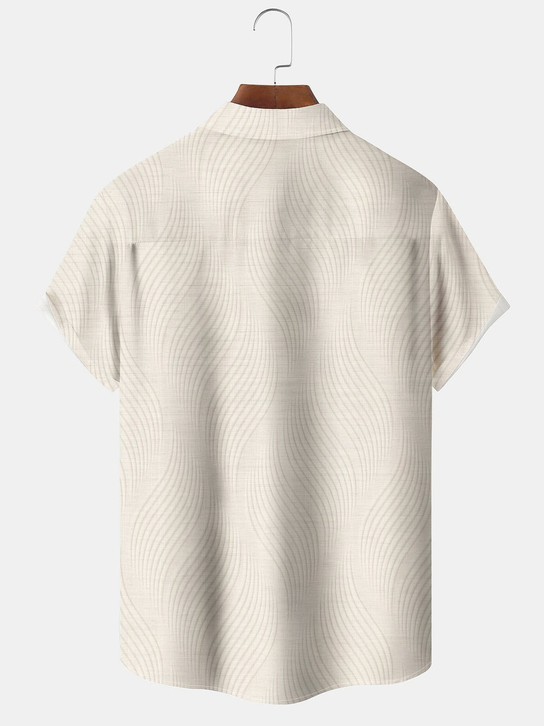 Alohadaddy Men's Vintage Geometric Textured 3D Bowling Print Button Pocket Short Sleeve Shirt
