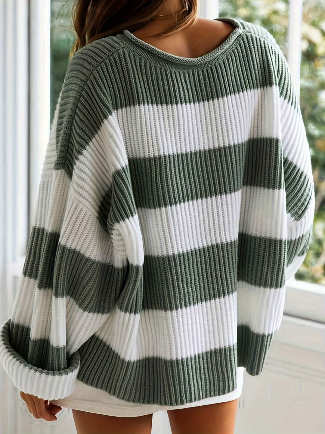 Laluna® | Rund Hals Sweater med Striber