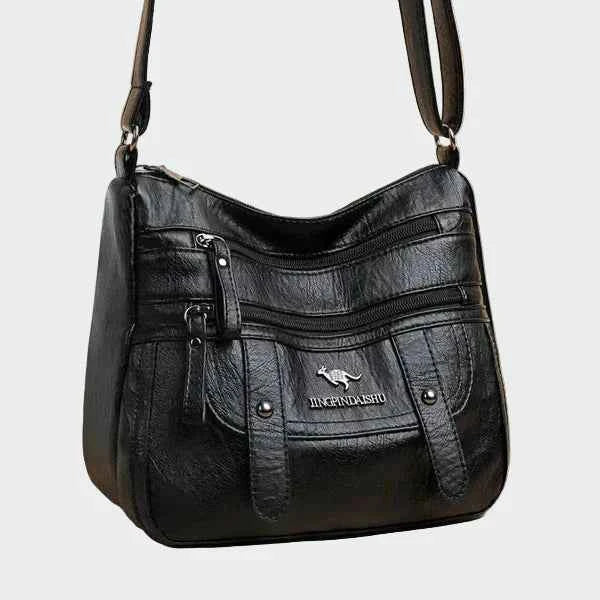 Elegant læderhåndbagage