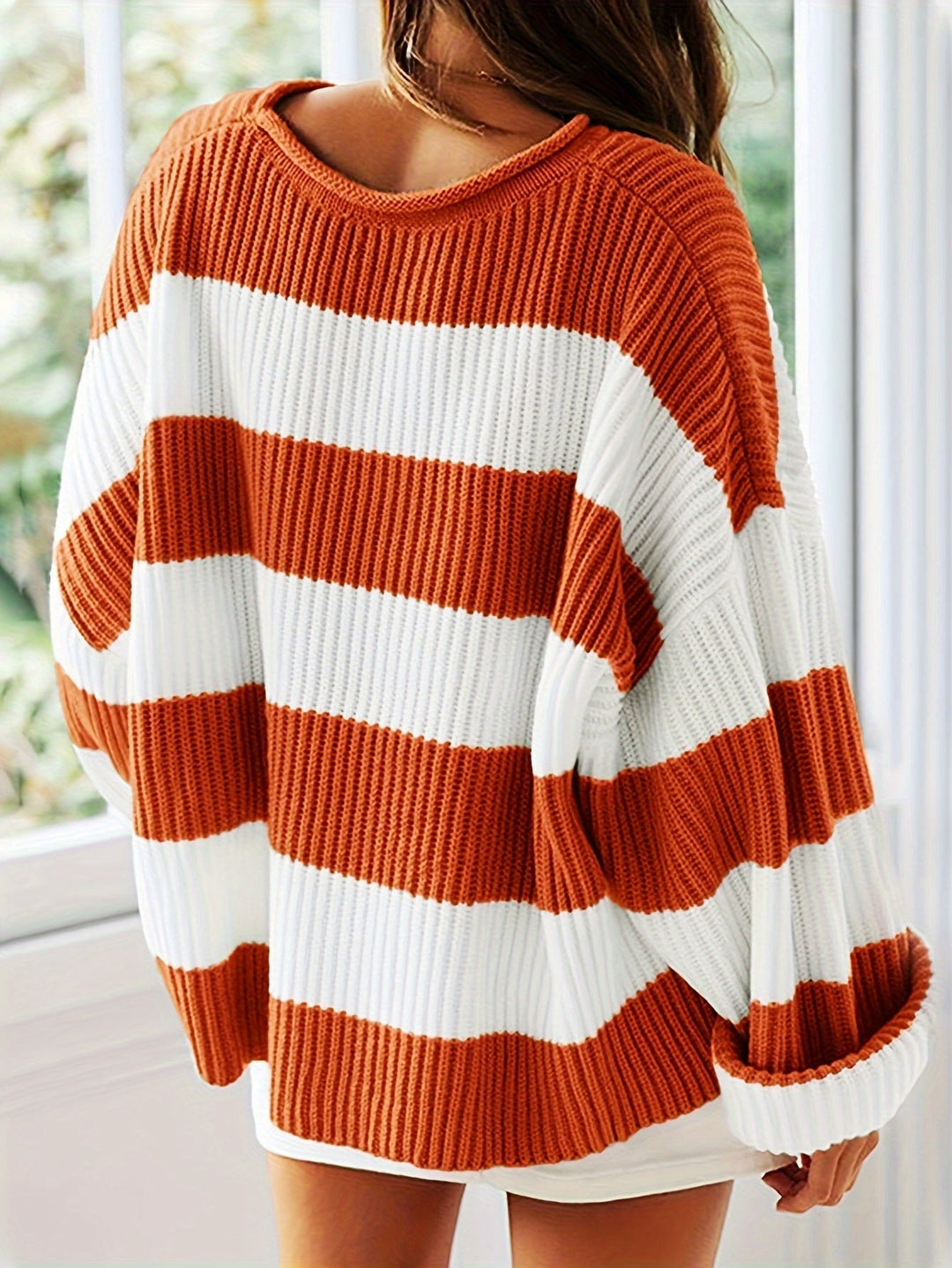 Laluna® | Rund Hals Sweater med Striber