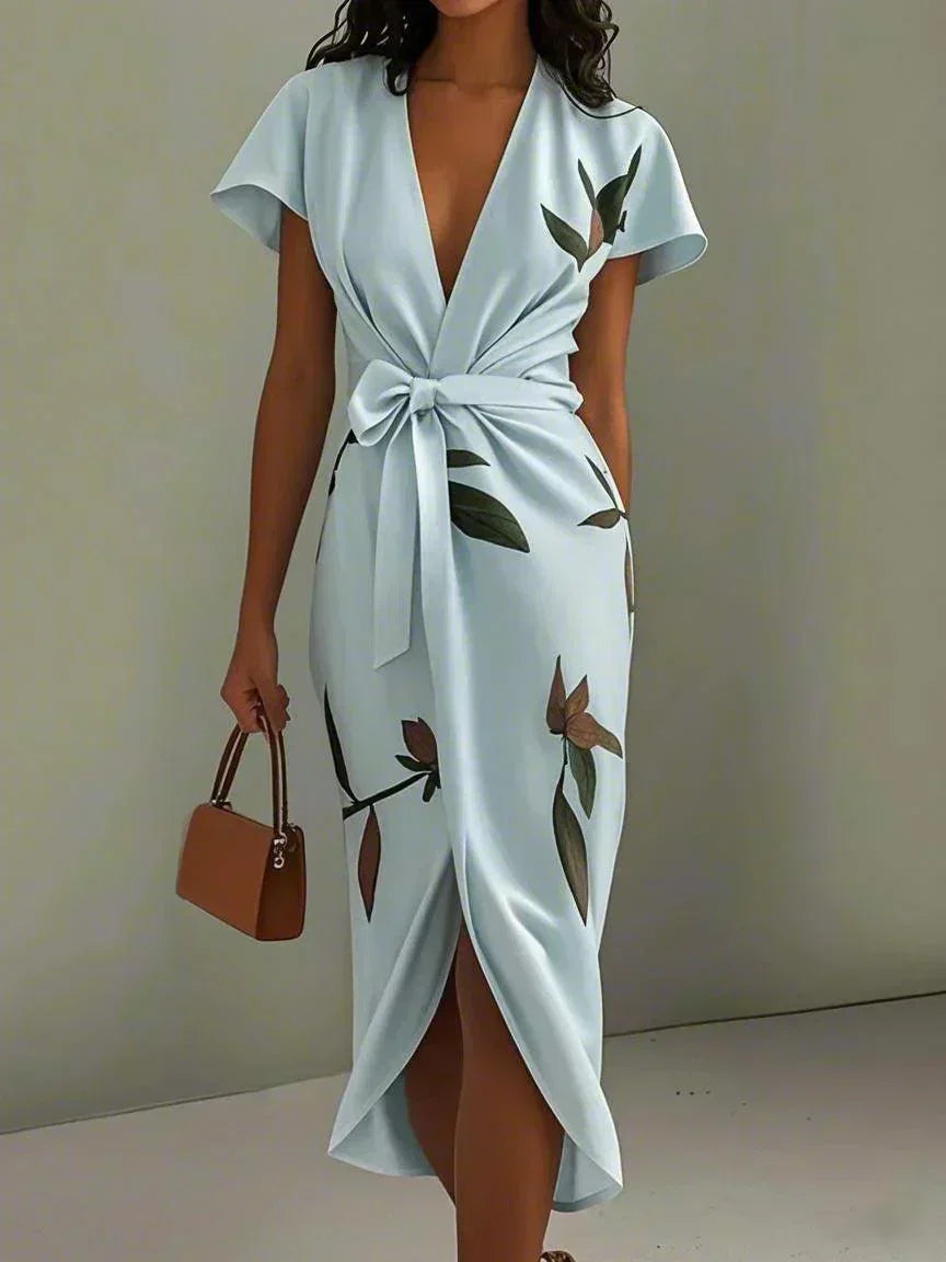 Amelia | Elegant Blomster Wrap Kjole