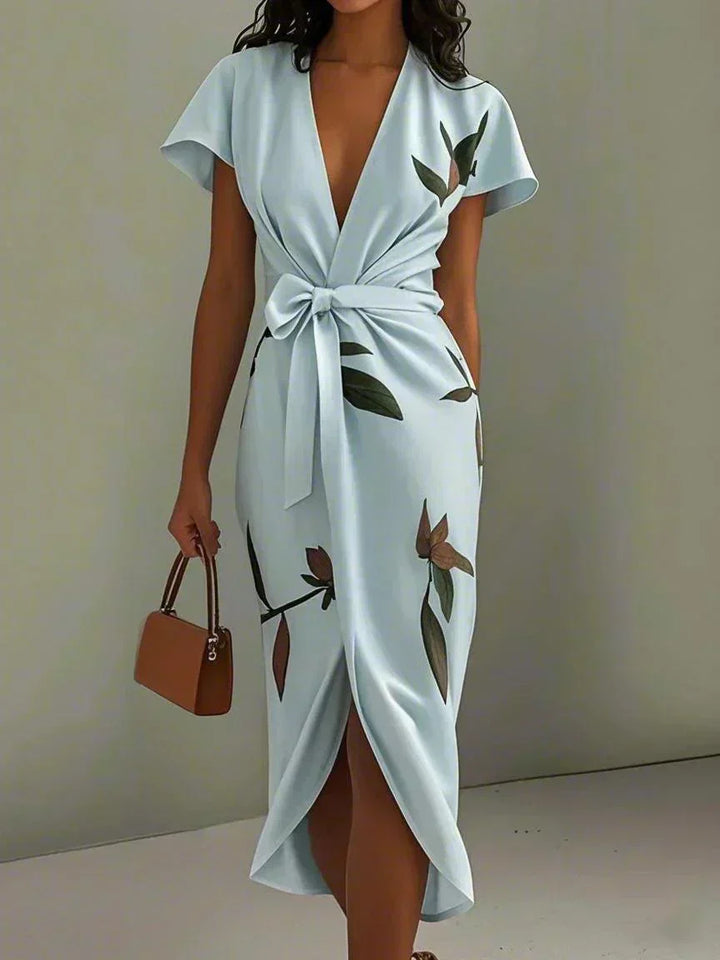 Amelia | Elegant Blomster Wrap Kjole