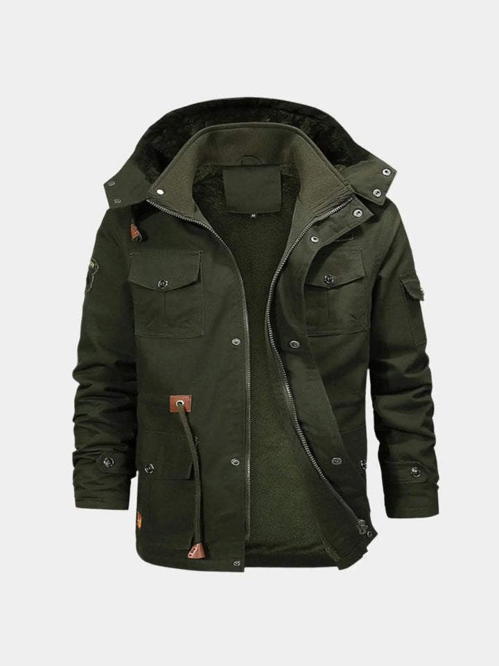 Fleece Bomberjakke med Hætte