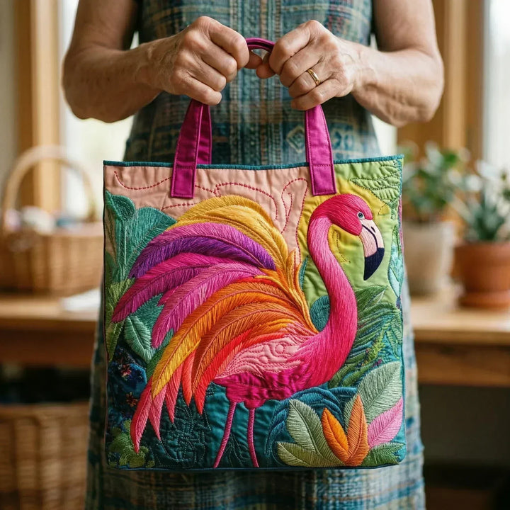 Håndlavet Taske | Flamingo og Regnbue
