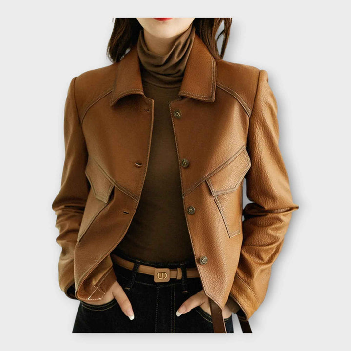 Elegant læderjakke med moderne design