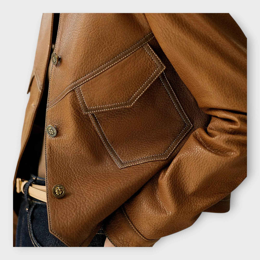 Elegant læderjakke med moderne design