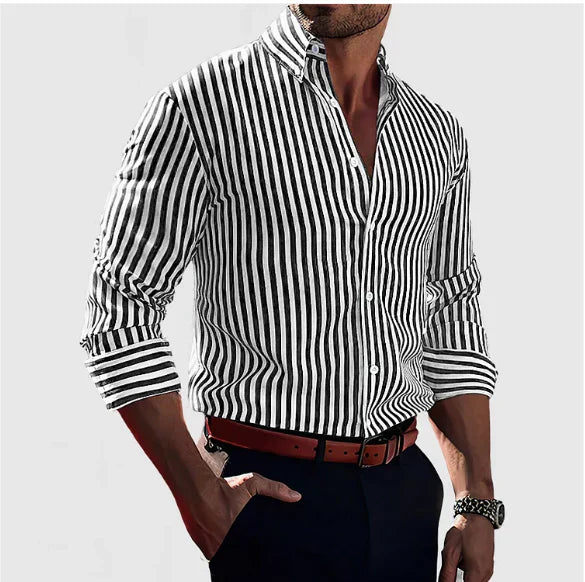 Elegant Stribet Skjorte