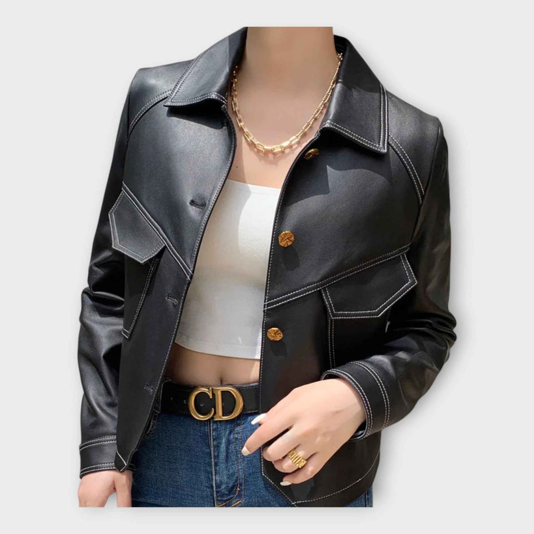 Elegant læderjakke med moderne design