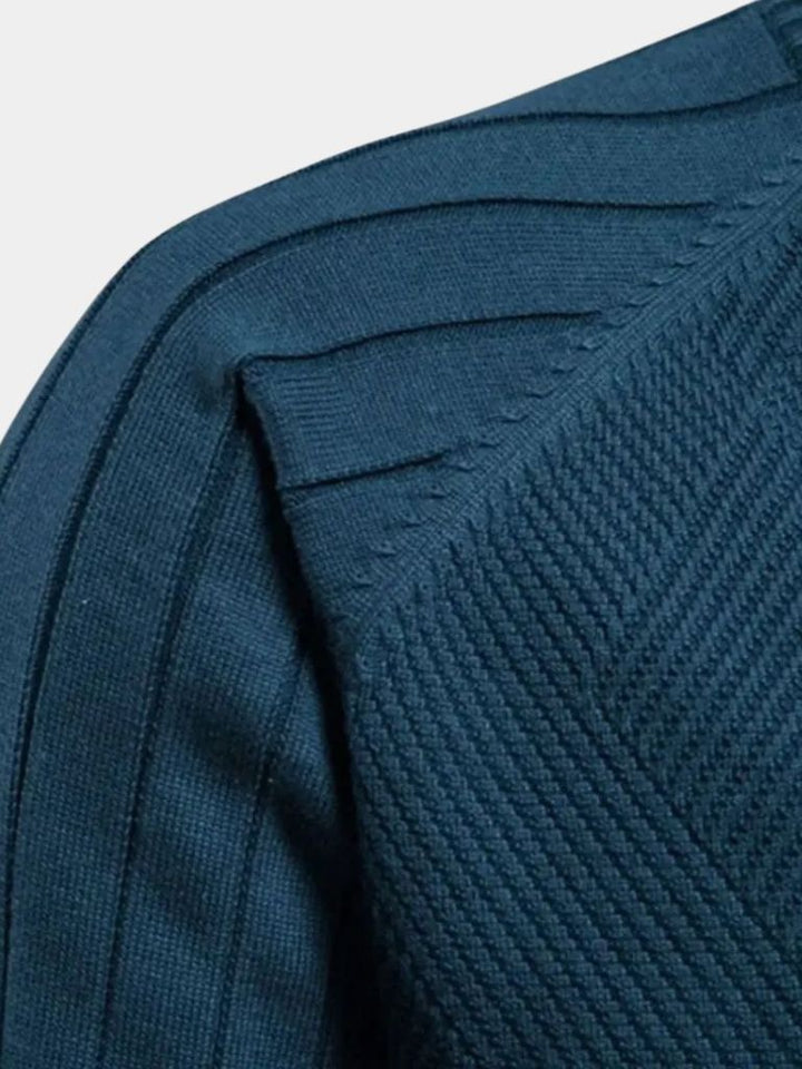Solid Farvet Strikket Jacquard Zip Jakke