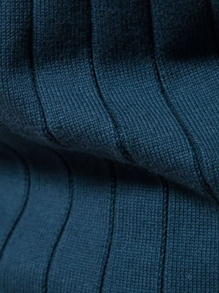 Solid Farvet Strikket Jacquard Zip Jakke