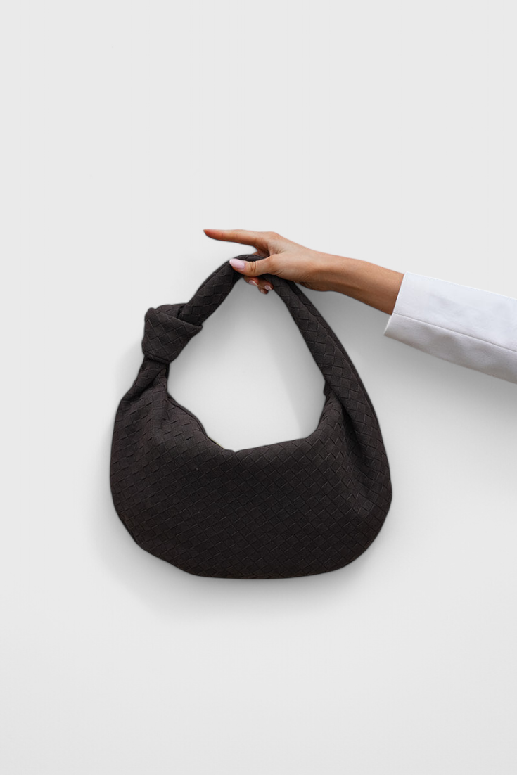 Sac Lila Medium Vævet med Sløjfedetalje