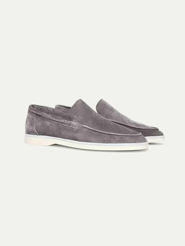 Klassisk Mokassin i Grå Suede