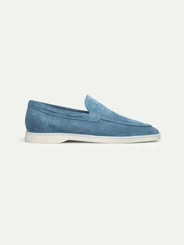 Mocassino Klassisk i Blå Ocean Suede