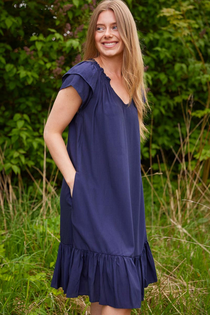 Sunrise Cropped Dress | Navy | Kjole fra Co'couture