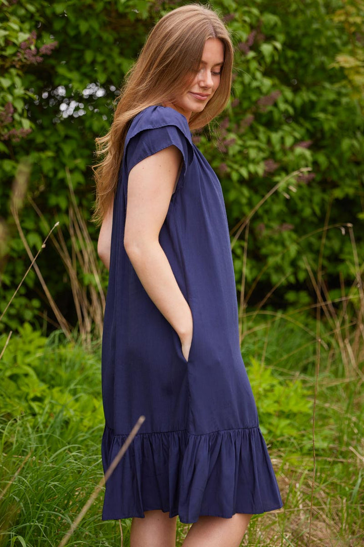 Sunrise Cropped Dress | Navy | Kjole fra Co'couture