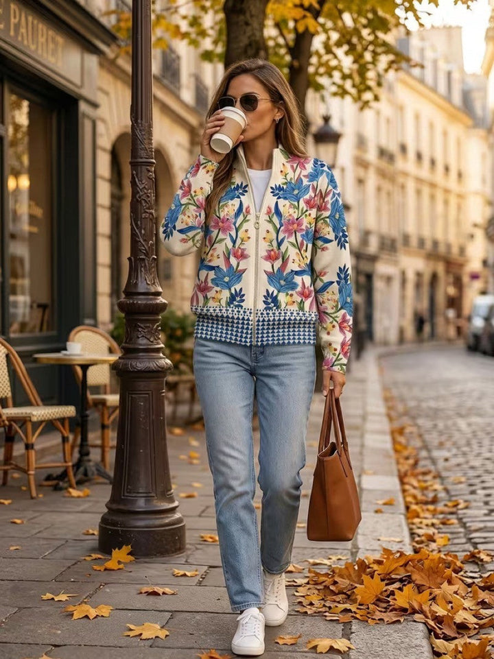 Renata™ | Cardigan Zip Floreale Giardino Botanico